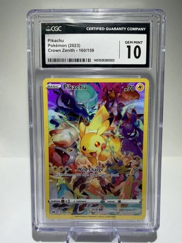 CGC 10 GEM MINT Pikachu 160/159 Crown Zenith Secret Rare Pokemon Card Holo
