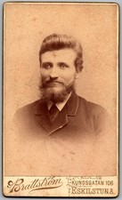 CDV Circa 1890s And. Brattström Bearded Man in Suit Eskilstuna