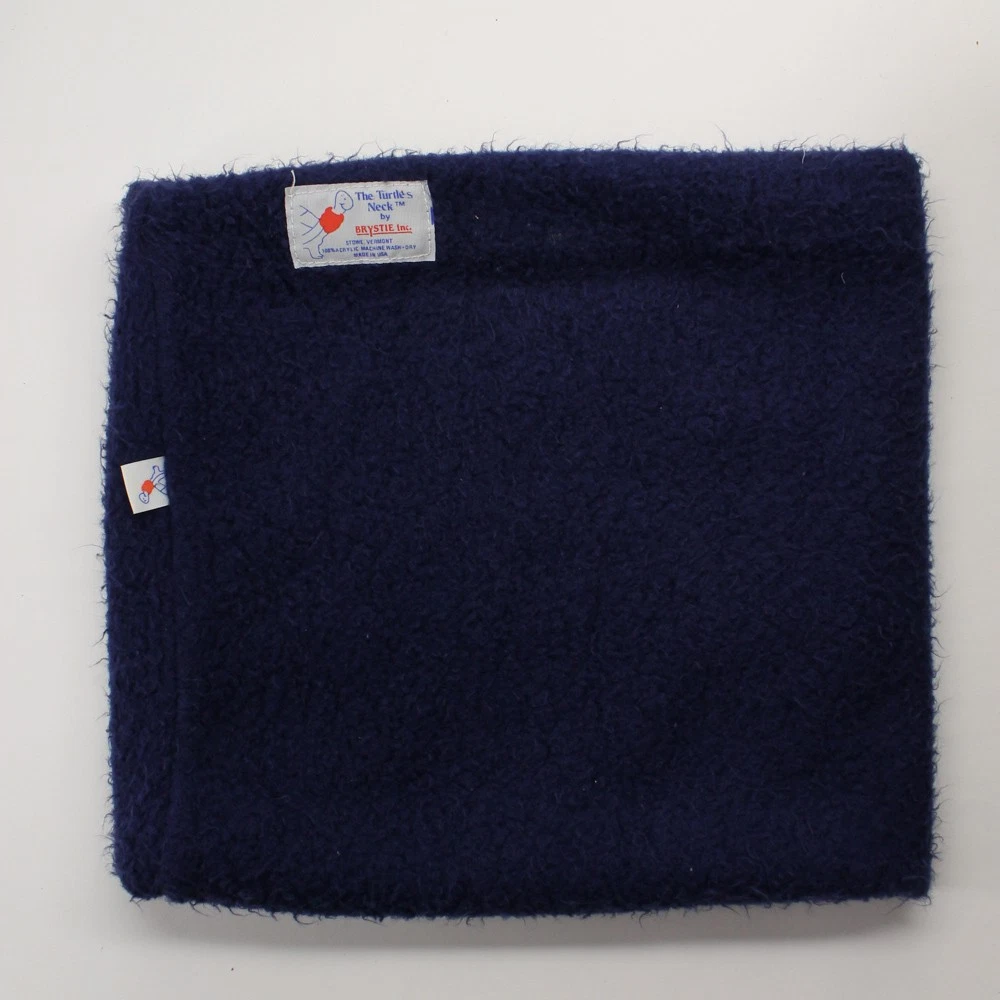 Vintage dark blue soft fleece turtle fur neck gator warmer made USA Vermont
