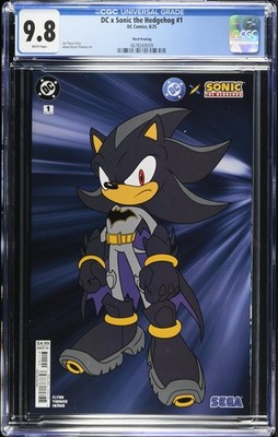 DC x Sonic the Hedgehog #1 Adam Bryce Thomas Batman 3rh Print CGC