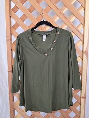 NEW Star Vixen Women s Elbow Sleeve Top - Color Olive Green - Size XL