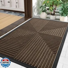 Arotive Front Door Mat Indoor Outdoor Entrance, Heavy Duty Non-Slip Rubber Do