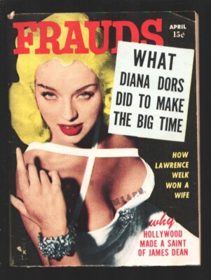 MAG: Frauds #9 4/1957- James Dean-Diana Dors-Mini-mag, size is about 4 X 5 3/...