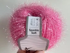 Light Pink Sparkle Soft 68316 Ice Yarns Metallic Short Eyelash Yarn 50g 153y