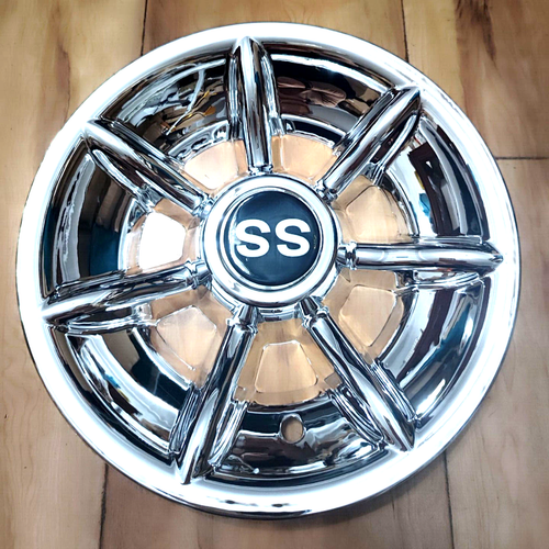 New Set of 4 Golf Cart 10" Black SS Wheel Cover Hub Caps for 10 Inch Wheels STAR - Picture 5 of 5