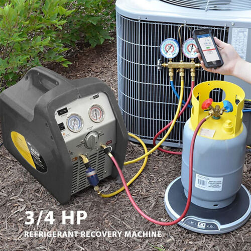 Refrigerant Recovery Machine 3/4Hp SingleCylinder Ac Hvac Recycling Tool 1750rpm