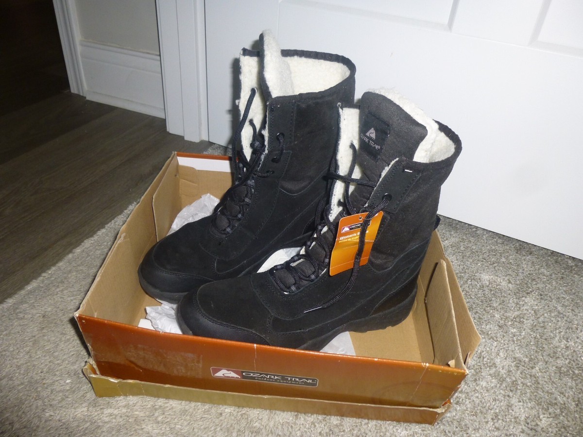 NIB New Ozark Trail Black Leather Women's Baxter Boots