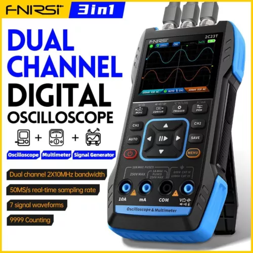 FNIRSI 2C23T DSO152 Handheld Digital Oscilloscope Multimeter Signal Generator US - Picture 1 of 74