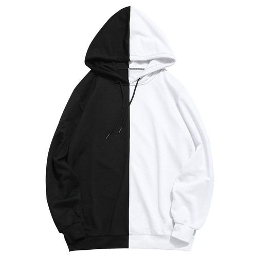 Herren Lässig Patchwork Pullover Hoodie Oberbekleidung Bluse Sweatshirt Tops Pulli US - Bild 4 von 14