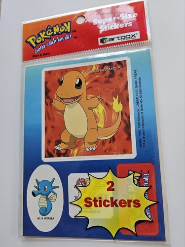 Pokémon Super Size Stickers Pack Artbox 1999 NEW Sealed Vintage Decal Nintendo - Picture 4 of 5