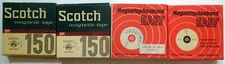 4x VINTAGE NASTRI SCOTCH MAGNETIC TAPE USATOBOBINE BASF