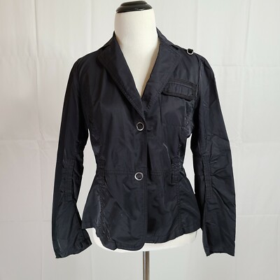 A6 Black Long Sleeve Rain Jacket Size Small FAST FREE US SHIPPING