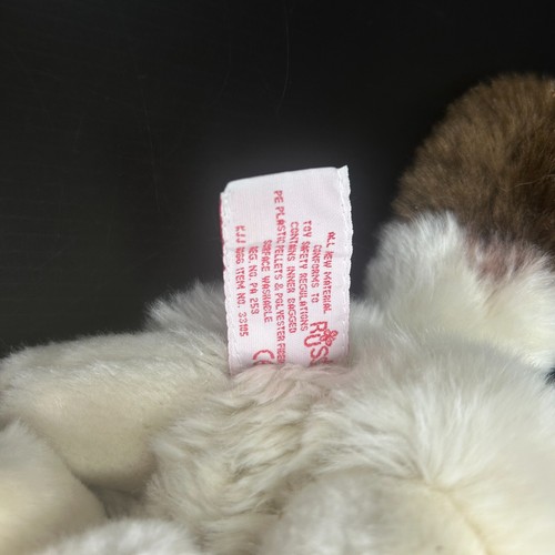 Russ Berrie Minx Cat Plush 8" Stuffed Animal Blue Eyes Red Bow Sits Realistic - Picture 8 of 13