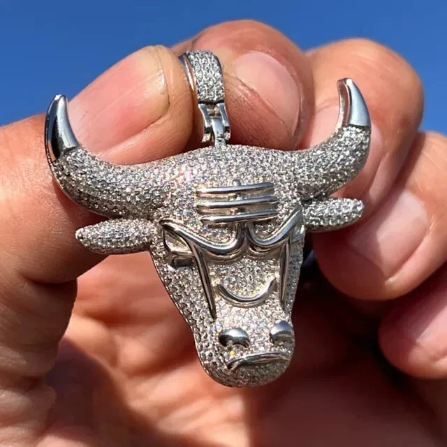 Diamond on sale bull pendant