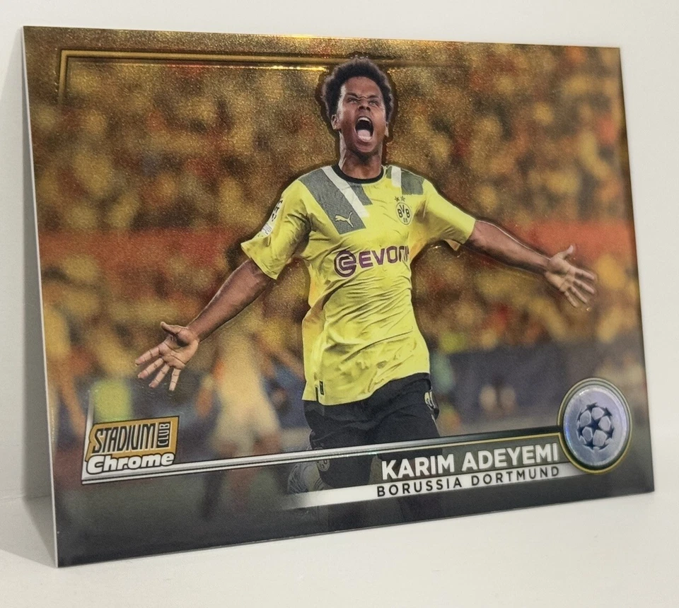 2022-23 Topps Stadium Club UCL Dortmund Karim Adeyemi True Gold Jersey #27/50 - Image 2 of 4