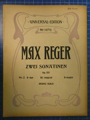 Max REGER Zwei Sonatinen Op.89 Piano Solo Universal Edition Nr.1971b H11559