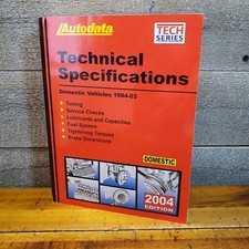 2004 Domestic Technical Specification Manual 1994-03 By Autodata Very Good