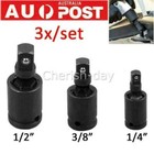 Drive Universal Joint Impact Socket, Cr-Mo Steel Universal Complete 3 Piece Set