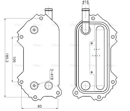 TO3792 AVA Oil cooler FIT LEXUS IS MK II (2006) IS 220D 2.2 D4D