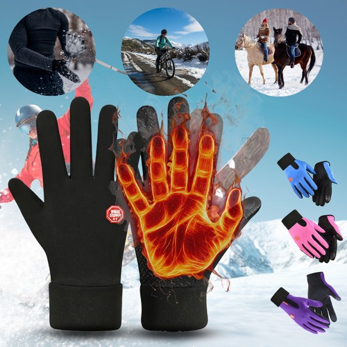 Mens Winter Warm Windproof Waterproof Fleece Lined Thermal Touch Screen