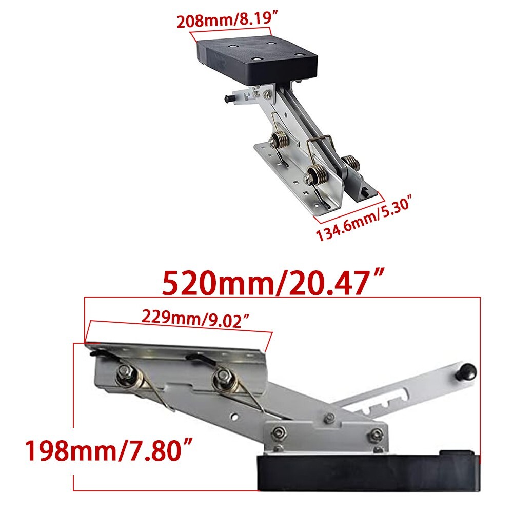 Aluminum Boat Kicker Outboard Motor Bracket Marine Heavy Duty 2-Stroke Yacht