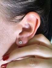 14K White Gold Round Lab Grown Diamond Screw Back Stud Earrings 0.50ctw