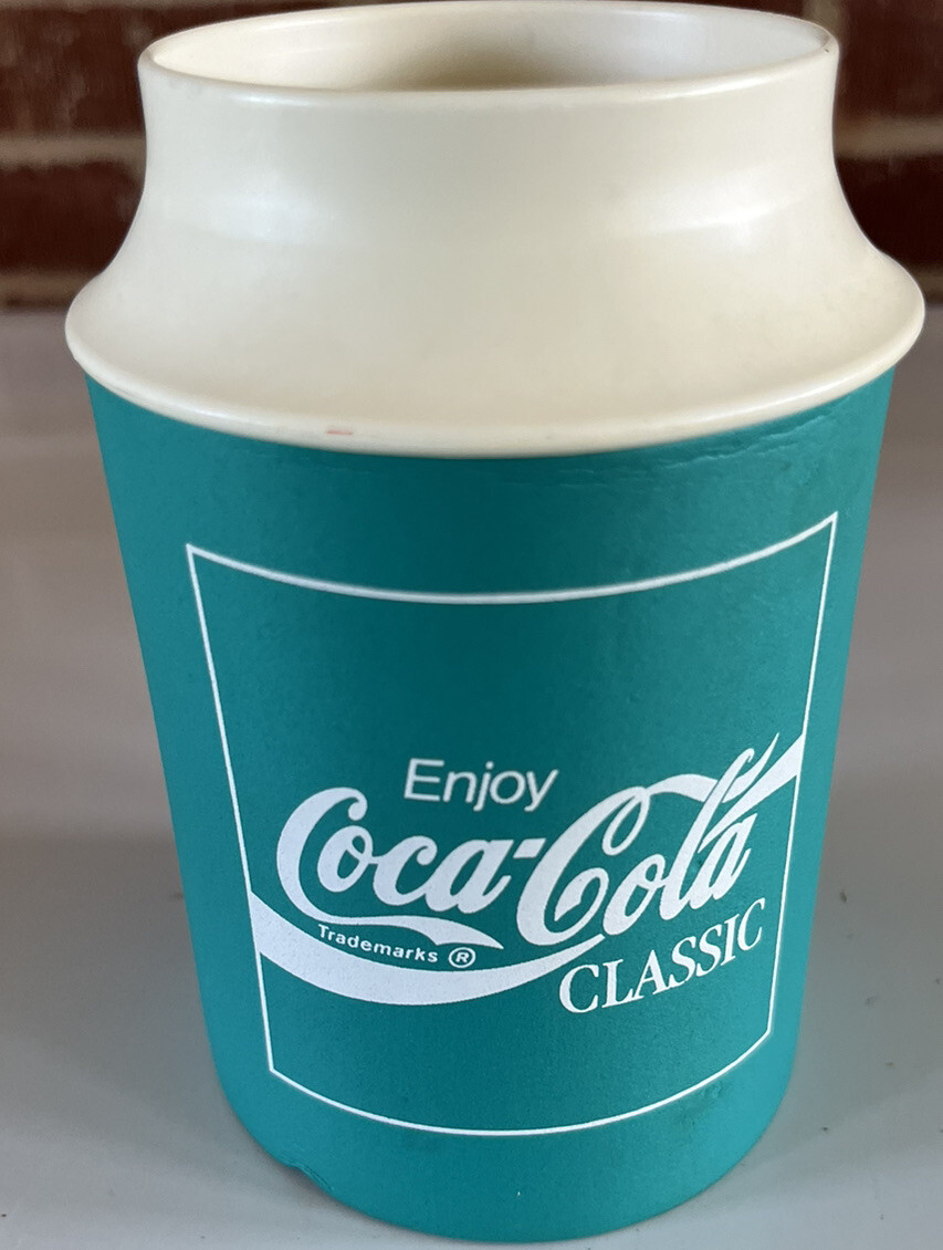 CocaCola Vintage Koozie Kup Enjoy Coca Cola Classic Teal Green eBay