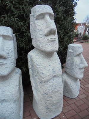 Steinfigur, XXXL Moai, Skulptur, Rapa Nui Osterinsel Steinguss, Nui Tiki Statue