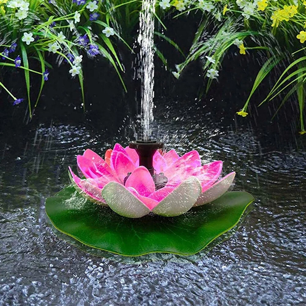 Lotus Shape Pond Decoration 2.5W Solar Powered Waterfall Fountain | eBay