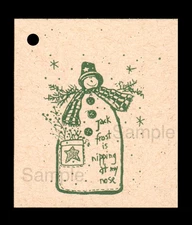 50 PRIM JACK FROST  HANG TAGS WINTER OR CHRISTMAS CRAFT