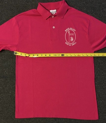 Vtg 80s Back Alley Bar Faded Polo Shirt M Fullerton Pool Hall Bowling Grunge 90s - Picture 7 of 8