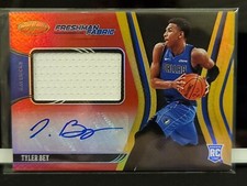 2020-21 Certified Freshman Fabrics Red/Gold Tyler Bey Auto Patch RC #FF-BEY Mavs