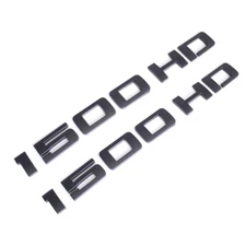 2x Matte Black 1500HD Emblem Car Body Door Tailgate Badge for Sierra Silverado