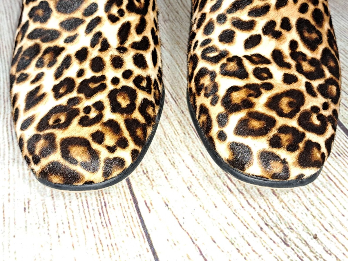 Clarks Pure Viola Animal Fur Leather Cheetah Print Women's Loafers