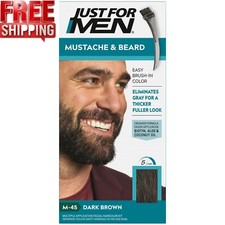 Just For Men Mustache Beard Coloring for Gray Hair, M-45 Dark Brown