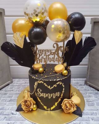 BALLON KUCHENAUFLEGER GÄRZE KONFETTI BOGEN GEBURTSTAG HOCHZEIT DEKOR TEIL SCHWARZ GOLD