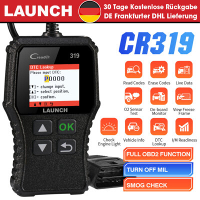 LAUNCH CR319 PRO KFZ Diagnosegerät OBD2 Scanner Fehlerspeicher Auslesen Löschen
