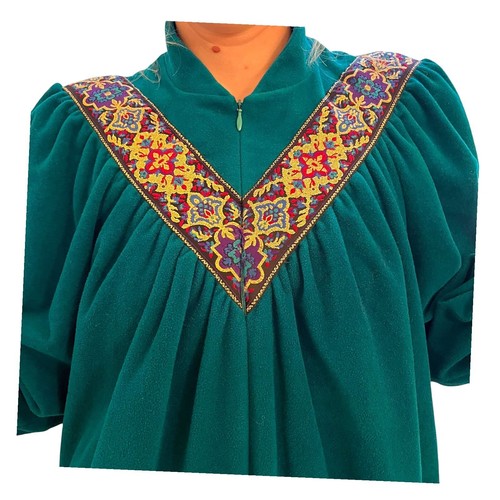 Vanity Fair Vintage Kaftan House Dress Robe Maxi Ladies MED Petite Velour Mumu - Picture 4 of 12