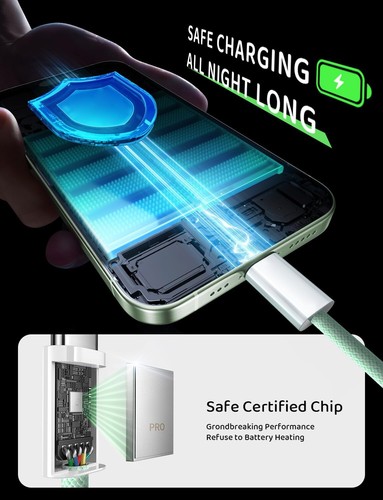 3 Pack iPhone 16 15 Pro Max USB-C 60W Fast Charger Woven Cable 6FT - Picture 3 of 8