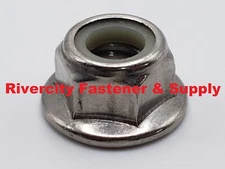 (5) 3/8-16 Nylon Insert Hex Flange Lock nuts Stop nut Nyloc 3/8x16 Stainless