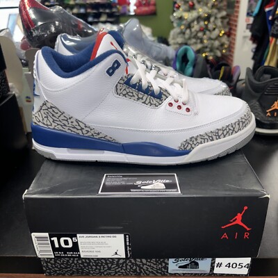 Size 10.5 - Jordan 3 Retro OG Mid True Blue 676556808645| eBay