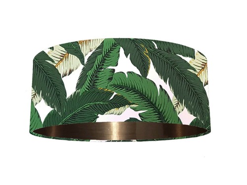 Banana Leaf Fabric Lampshade Palm Tropical Botanical *6 Brushed Linings* Bronze - Picture 1 of 25