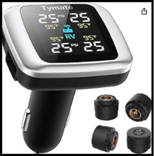 Tymate TM7 Tire Pressure Monitoring System, Wireless TPMS with 4 External & 6 RV