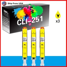3Pack 951 XL 951XL Yellow Ink Cartridge 951XL fit for 251dw 276dw 8600 Printer