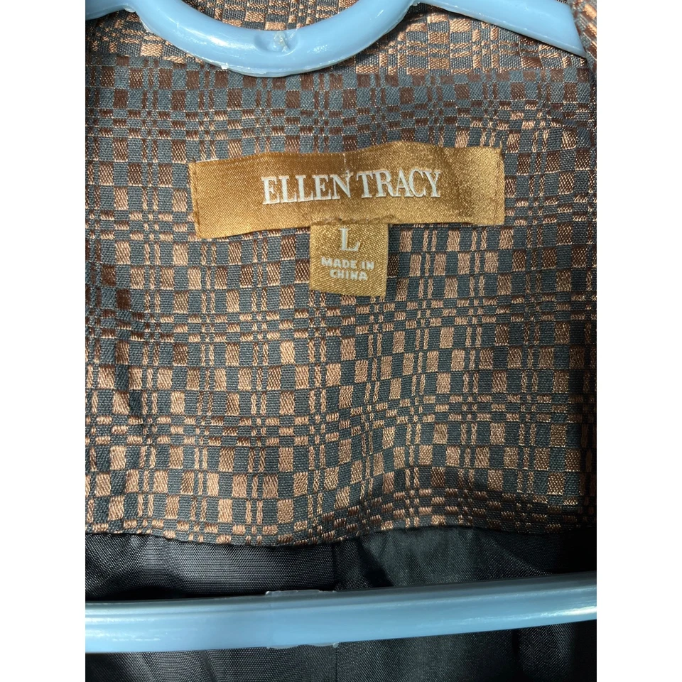 Ellen Tracy Double Breasted Women’s Trench Coat Metallic Brown L - Image 2 of 4