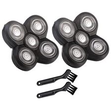 5-Head Replacement Blades for Shaver Kit, Black, Rechargeable, Black 2pcs 