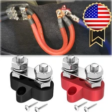 2pcs 1/4" M8 12-48V Bus Bar Terminal Block Power Stud Battery Junction Post USA