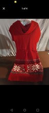 Cozy Knit Hooded Sweater Dress with Snowflake Pattern
