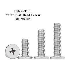 M5 M6 M8 CM Phillips Ultra Thin Flat Wafer Head Screw Bolts 304 Stainless Steel