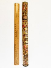 RARE 12" ANTIQUE  J. FIELD ART NOUVEAU CHINOISE WAX TAPERS  TOLEWARE TIN c1900